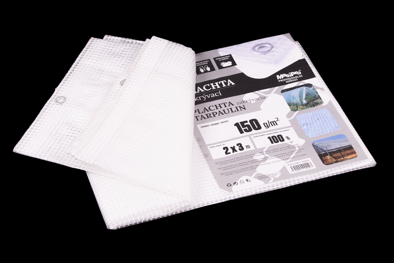 Plachta zakrývací průhledná 2 x 3 m, 150 g/m2