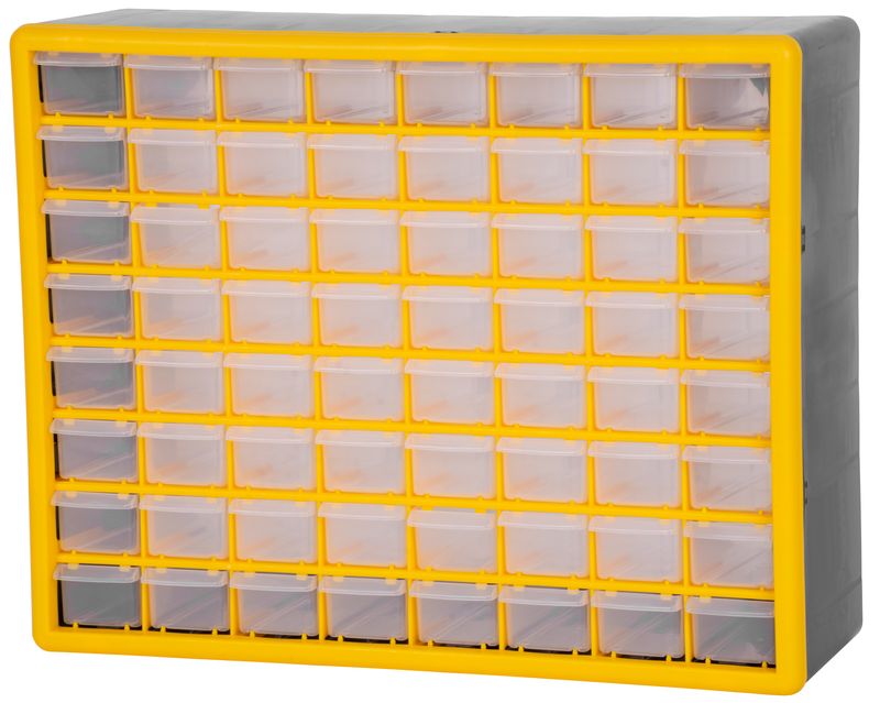 Organizér na stěnu 64 zásuvek, 50 x 16 x 39 cm