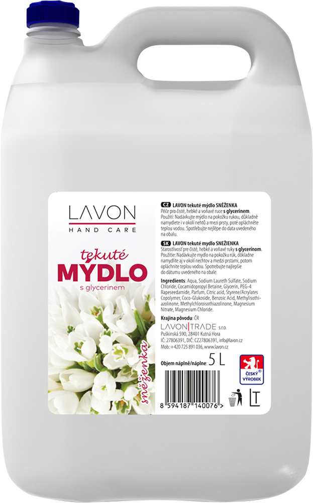 Lavonea tekuté mýdlo sněženka 5 l