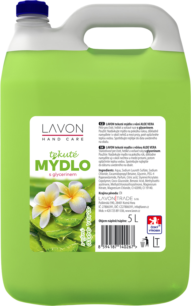 Lavonea tekuté mýdlo aloe vera 5 l