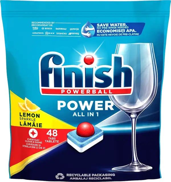 Finish Power All in 1 MAX tablety do myčky Lemon 48 ks