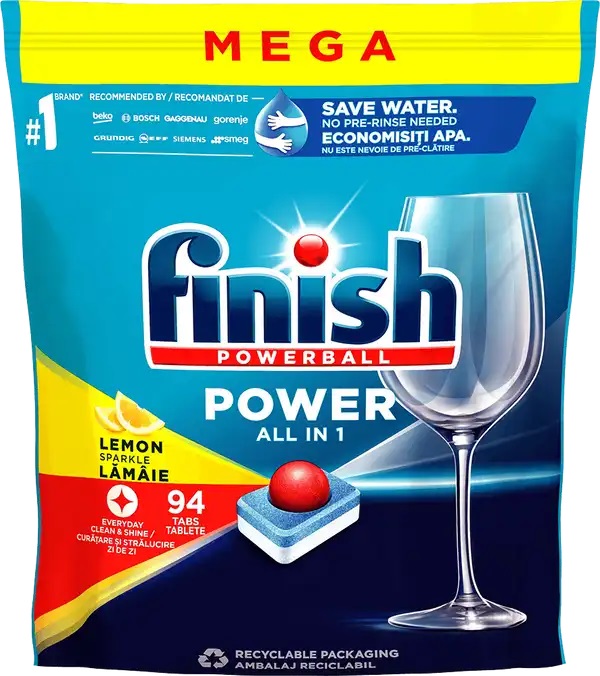 Finish Power All in 1 tablety do myčky nádobí Lemon 94 ks