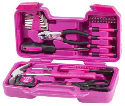 Sada nářadí v kufru Ladies Pink 39 dílů