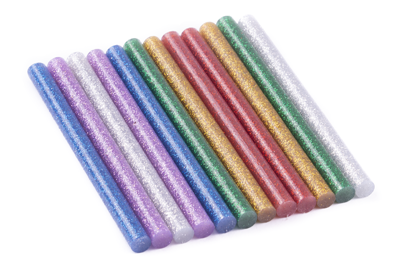Tavné tyčinky s glitry 7 x 100 mm 12 ks