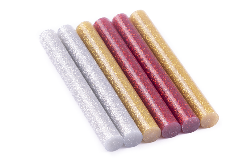 Tavné tyčinky s glitry 11 x 100 mm 6 ks