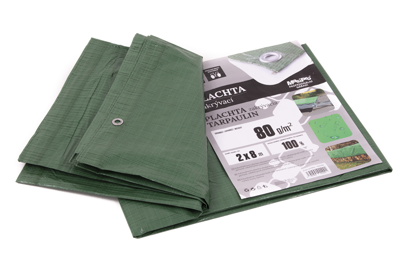 Plachta zakrývací zelená 2 x 8 m, 80 g/m2