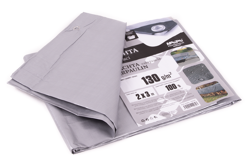 Plachta zakrývací šedá 2 x 3 m, 130 g/m2