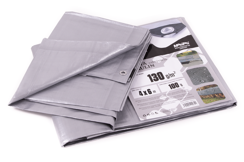 Plachta zakrývací šedá 4 x 6 m, 130 g/m2
