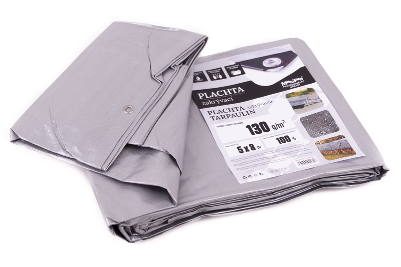 Plachta zakrývací šedá 5 x 8 m, 130 g/m2