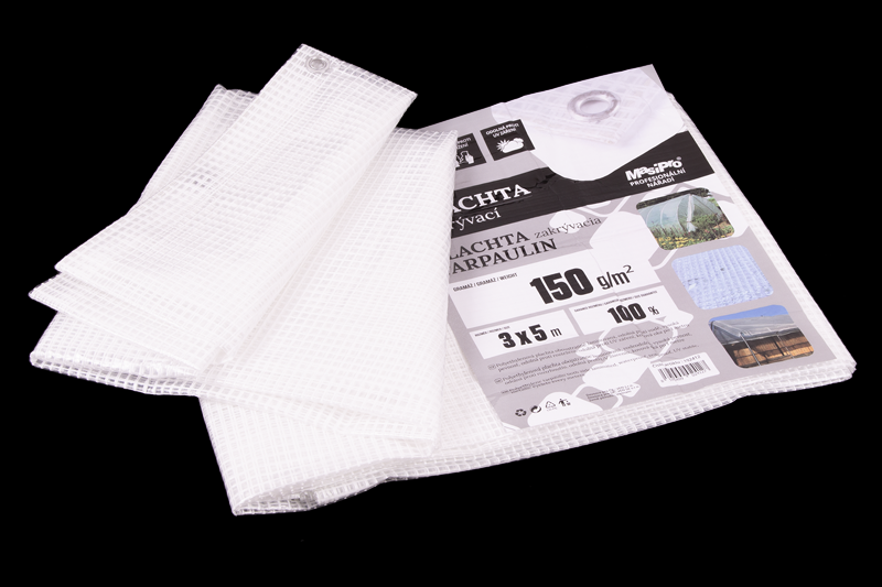 Plachta zakrývací průhledná 3 x 5 m, 150 g/m2