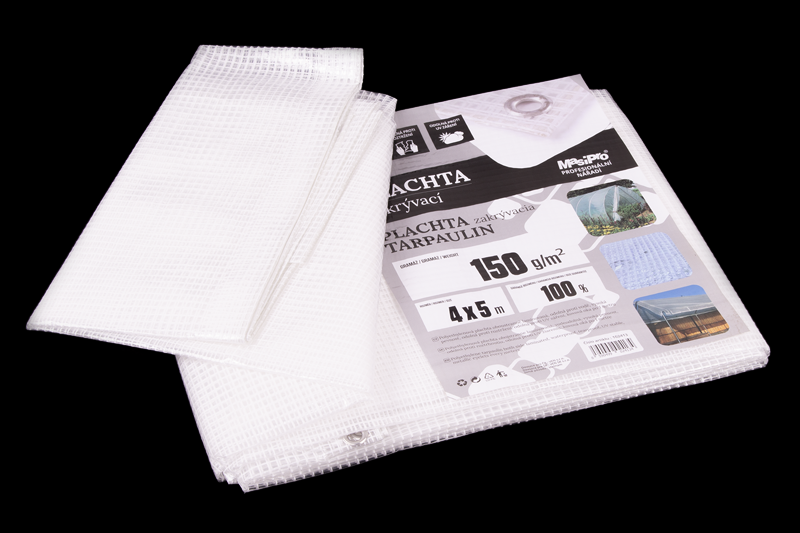 Plachta zakrývací průhledná 4 x 5 m, 150 g/m2