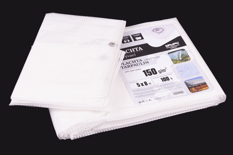 Plachta zakrývací průhledná 5 x 8 m, 150 g/m2