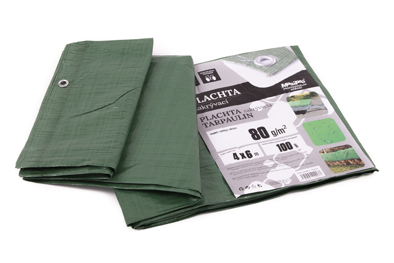 Plachta zakrývací zelená 4 x 6 m, 80 g/m2
