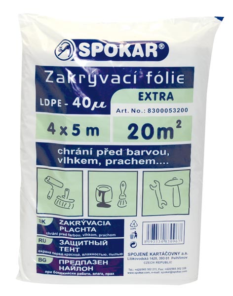 Spokar Zakrývací fólie LDPE 40my 4 x 5 m