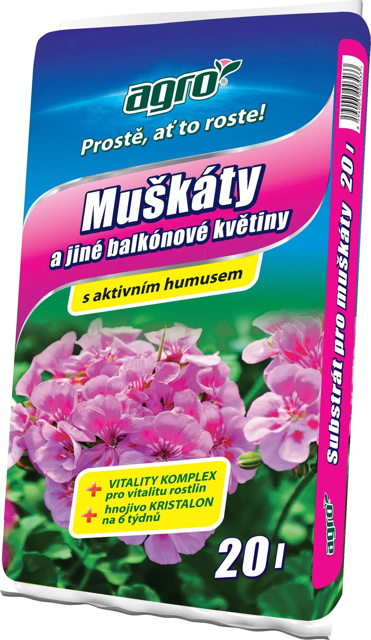 AGRO Substrát pro muškáty a jiné balkónové květiny 20 l