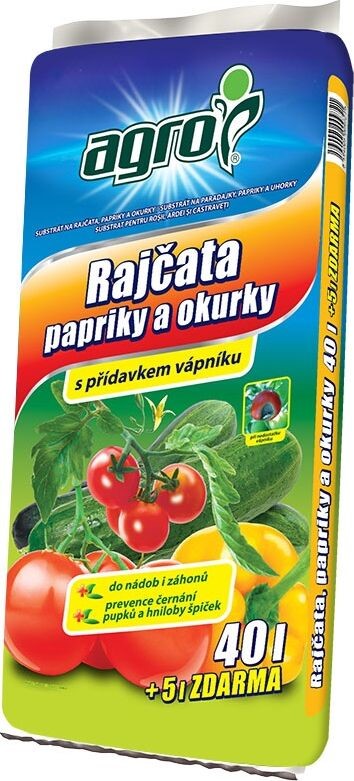 AGRO Substrát pro rajčata, papriky a okurky 45 l