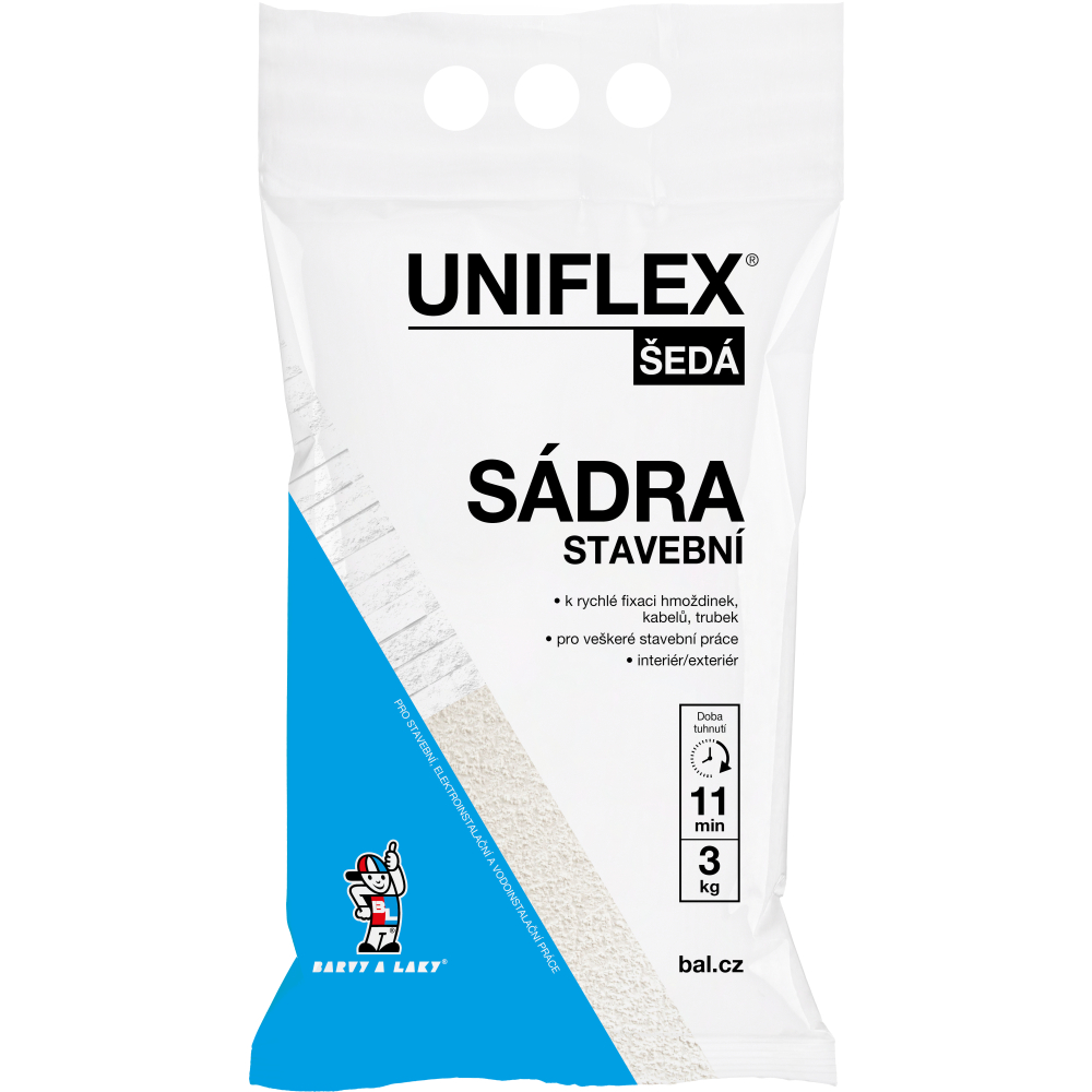 Sádra šedá stavební 3 kg