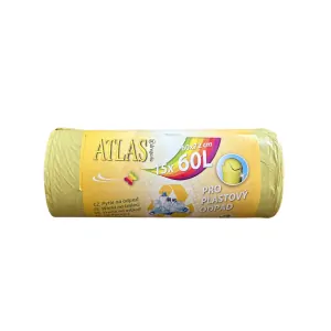 Pytle na odpad plast 2902 60 l žlutý, 60 x 72 cm