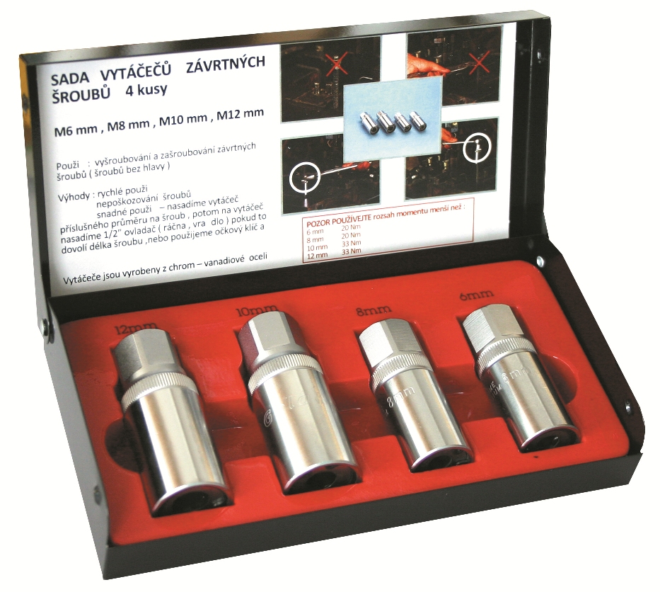 Gola sada vytáčečů závrtných šroubů