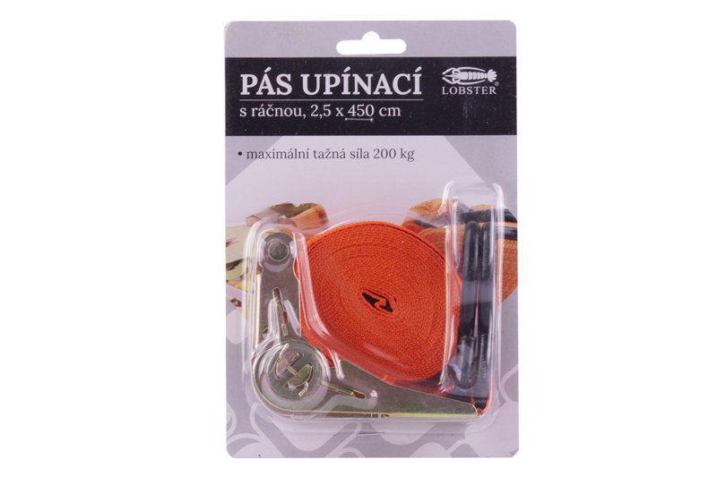 Pás upínací s ráčnou 25 mm, L - 4.5 m, max. 200 kg