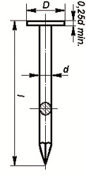 Hřebík lepenkový měďěný 2,8 x 32 mm