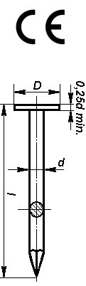 Hřebík lepenkový Zn 2,8 x 36 mm