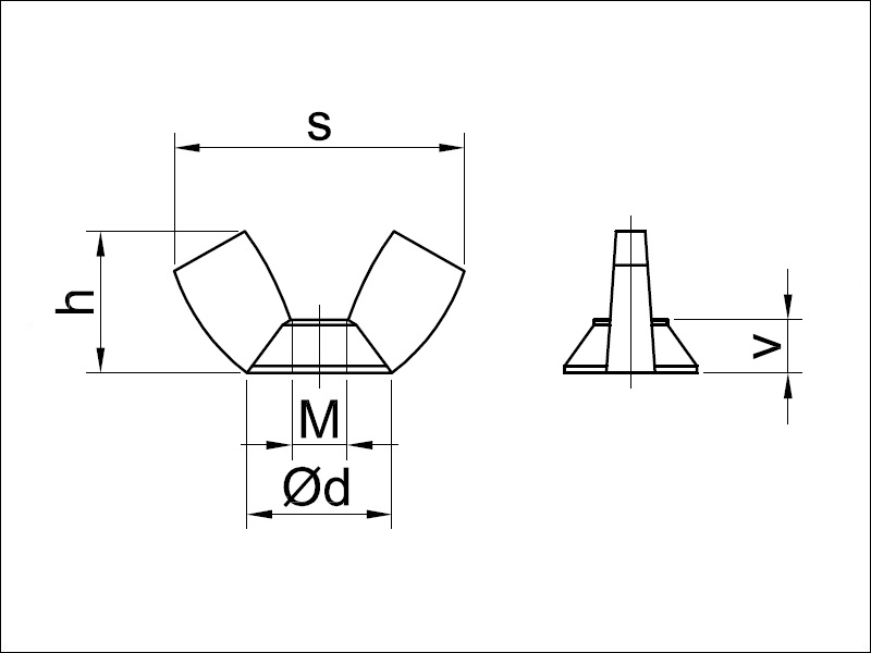 Matice křídlová DIN 314 M10