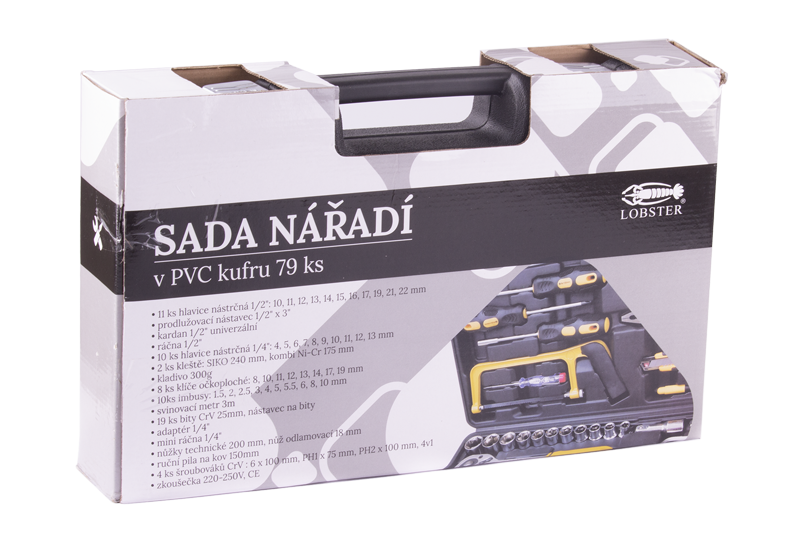 Kufr plastový s nářadím, 79 ks