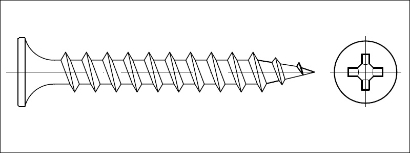 Vrut do sádrokartonu - jemný závit 3,5 x 25 mm