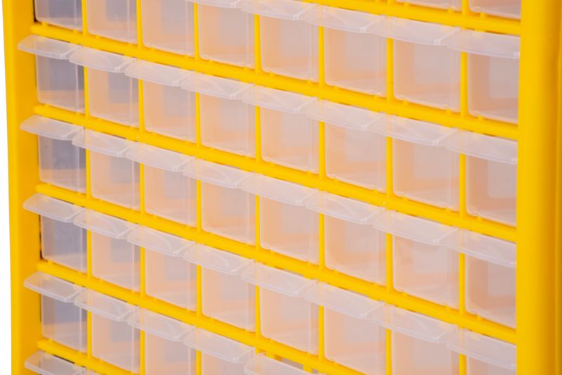 Organizér na stěnu 64 zásuvek, 50 x 16 x 39 cm