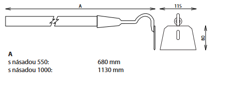 Motyčka plochá s násadou 1000 mm