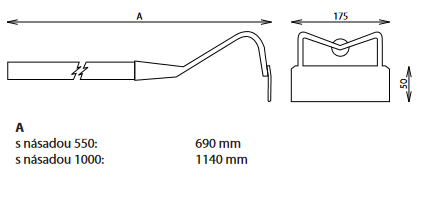 Motyčka plečka s násadou 1000 mm