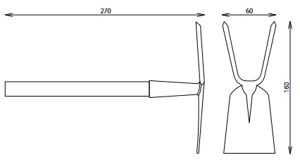Motyka srdcová 2 hr. s násadou 250 mm