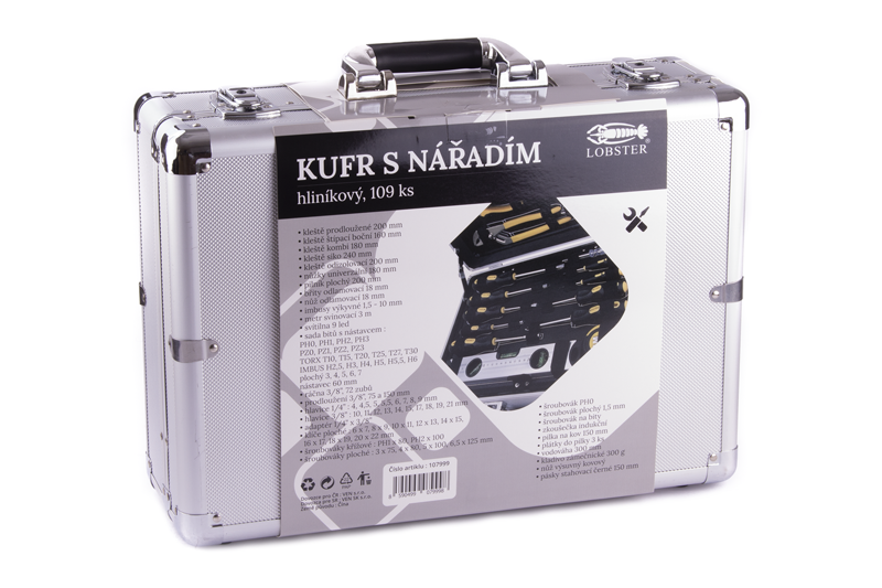 Kufr hliníkový s nářadím, 109 ks