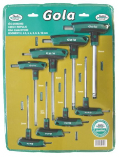 Gola sada imbusových klíčů s T rukojetí