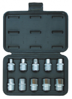 Gola sada nástrčných hlavic torx E 1/2" 10 dílů