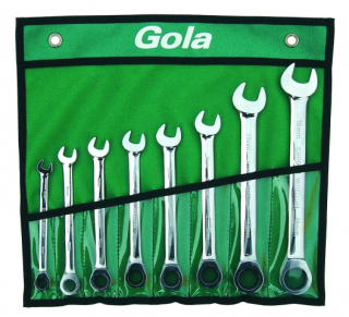 Gola sada OP ráčnových klíčů 8-17 mm, 8 dílů