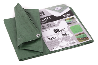 Plachta zakrývací zelená 3 x 5 m, 80 g/m2