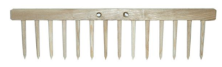 Hřeben na dřevěné hrábě s dřevěnými kolíky, 14 hrotů