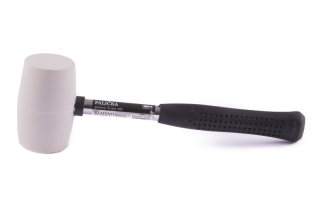 Palice gumová s kovovou rukojetí bílá pr. 90 mm
