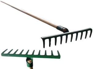 Hrábě 10 zubů, s násadou