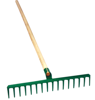 Hrábě 16 zubů, s násadou