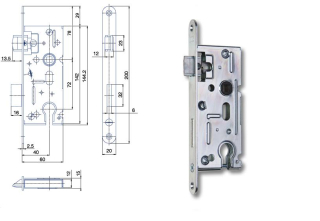 Zámek zadlabací K105 72/60 P-L Zn