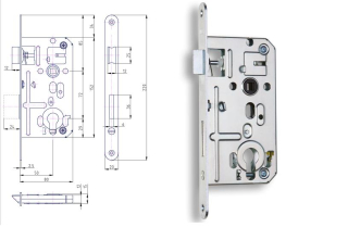 Zámek zadlabací K133 72/80 P-L Zn