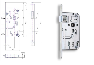 Zámek zadlabací K134 72/80 P-L Zn