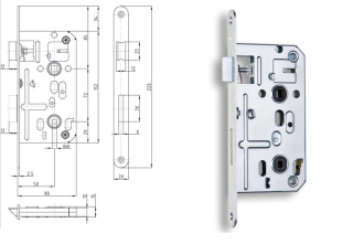 Zámek zadlabací K135 72/80 P-L Zn