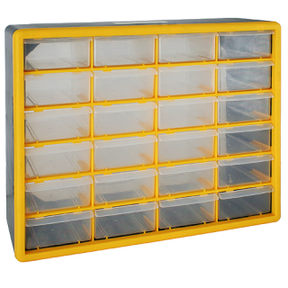 Organizér na stěnu 24 zásuvek, 50 x 16 x 39 cm