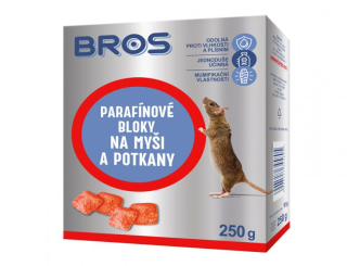 BROS parafínové bloky na myši a potkany 250 g
